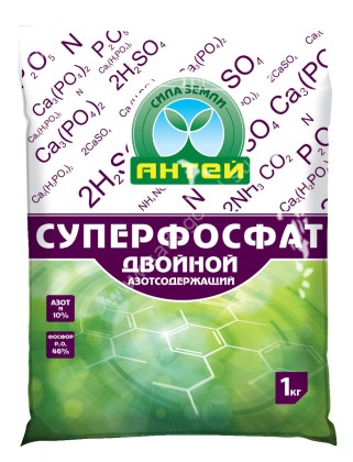 Суперфосфат ДВОЙНОЙ (P-46%)  1кг/24шт  Ант